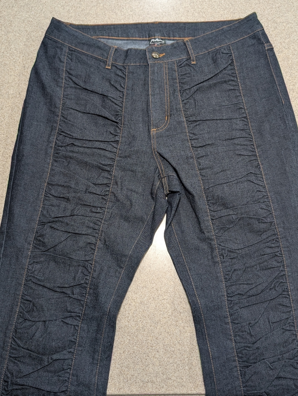 Vintage FUBU "The Collection" Ruched Front Stretch Jeans in Indigo Size 14W
